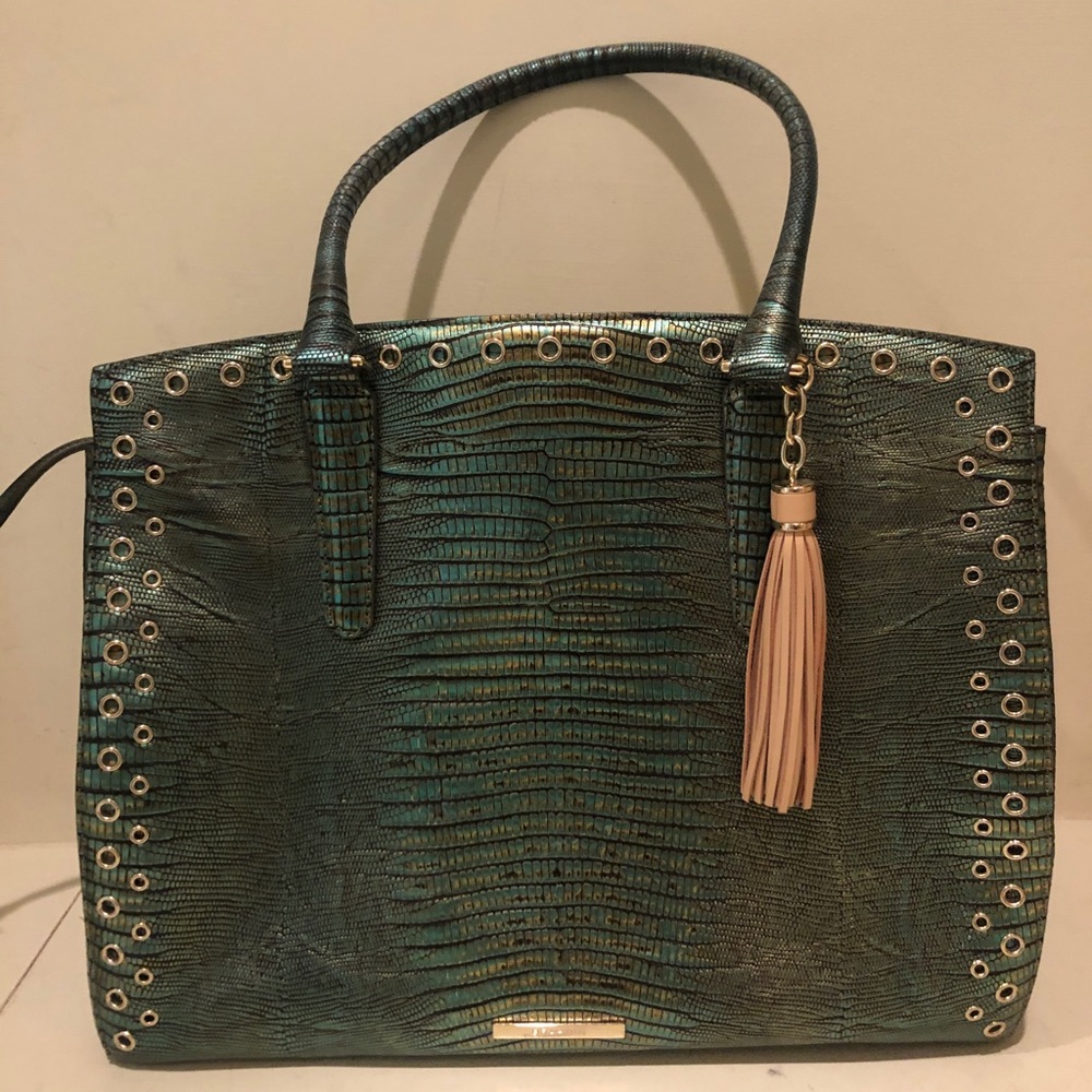 Green faux-alligator skin COACH purse